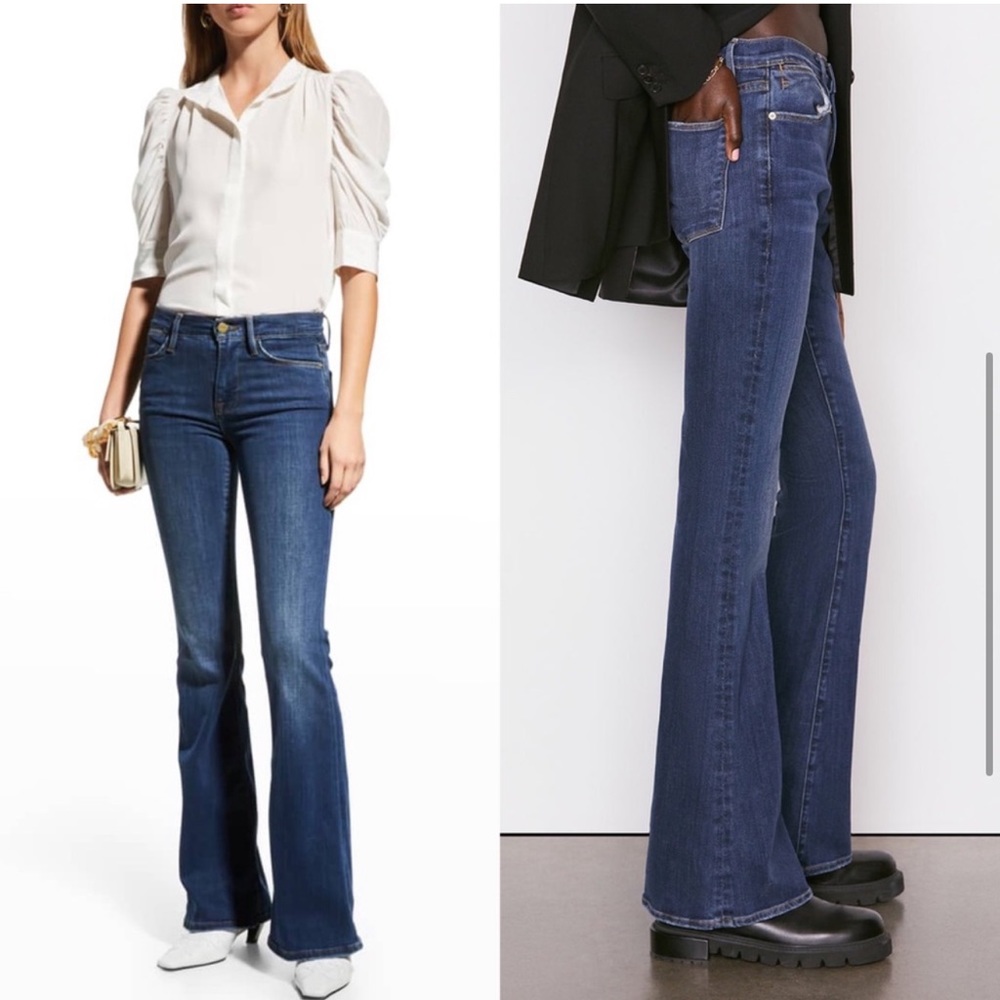 FRAME Le High Flare Jeans High Rise In Dublin Wash size 34